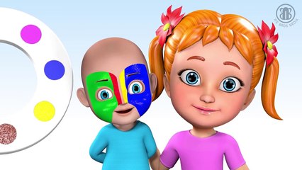 3D Baby Face Painting Play Learn Colors - Teach colours for kids Children Toddle