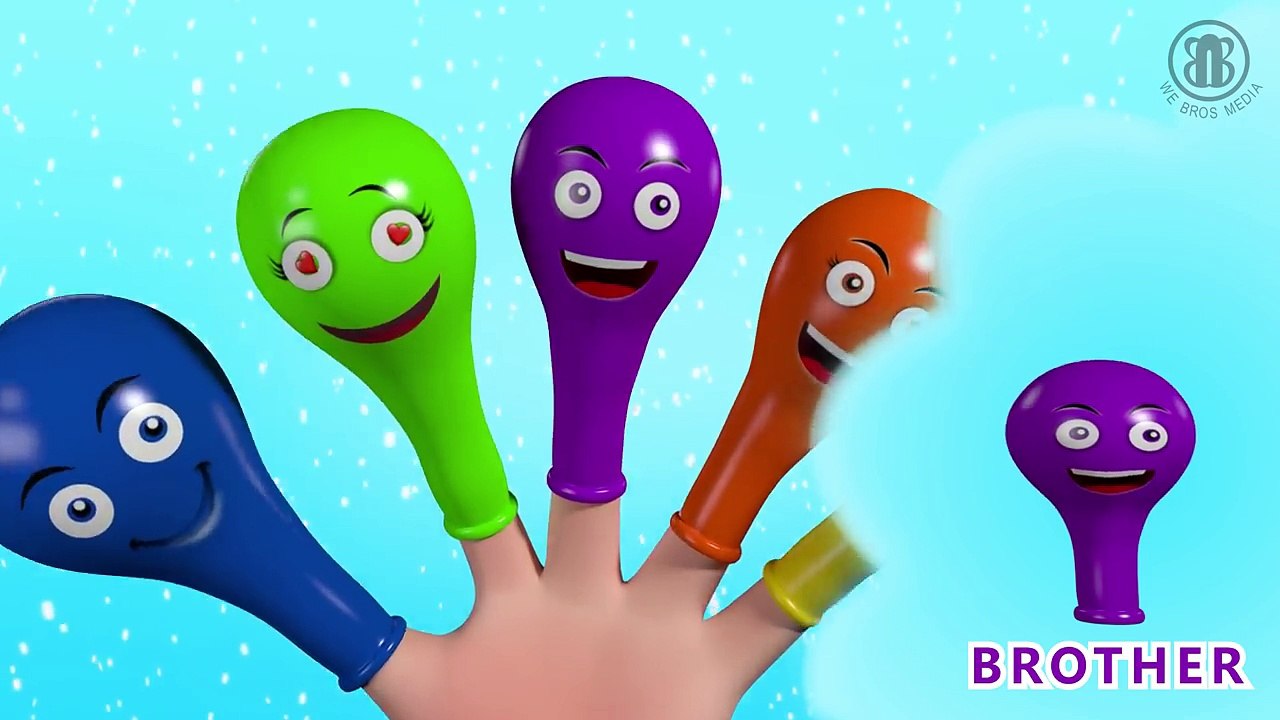 Balloons Finger Family Song _ 3D Children Nursery Rhymes _ Animation Songs