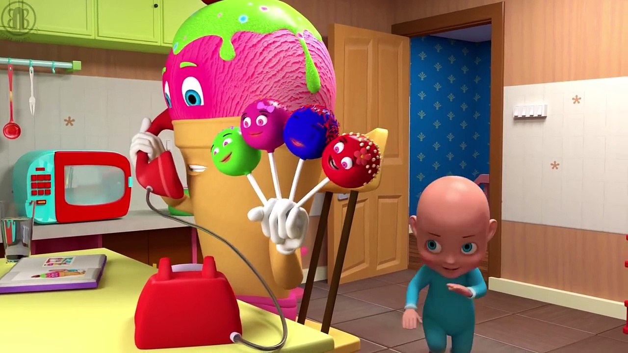 Learn Colors with Funny baby & Ice cream man - Cartoon Animation for children