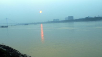 when the sun is detting down at the west,it really looks awesome from the ganges