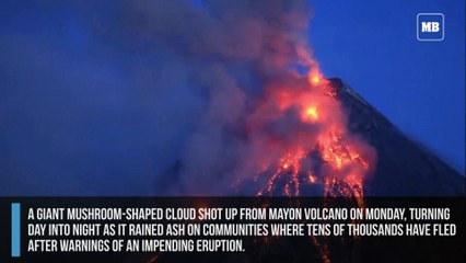 Mayon volcano spews lava and ash