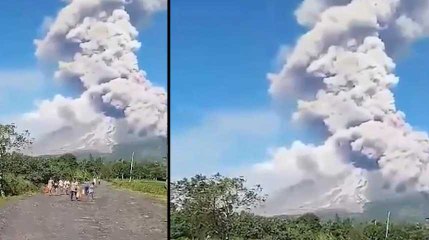 Download Video: Des dizaines de milliers de Philippins fuient l'éruption du Mayon