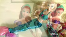 Princess Makeover Ariel Mermaid Elsa Barbie RED HAIR using Sofia Bathtime Finger