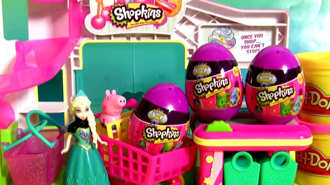 Queen Elsa Shopping For Shopkins Eggs Surprise Toys Disney Frozen at the Superma