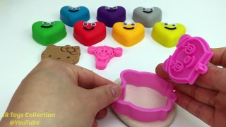 Play & Learn Colors with Play Doh Hearts and Hello Kitty Mickey Mouse Pooh Molds Fun for Kids Rhymes