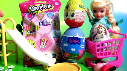 TOY SURPRISES ! Shopkins Blind Bag Peppa Pig Kinder Egg Minions Princess Sofia t