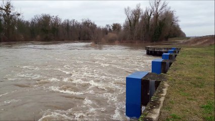 Crues : la mise en eau du polder d'Erstein (Rhin)
