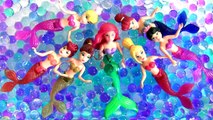 Little Mermaid Ariel Swimming in Orbeez with Her Mermaids Sisters Color Changing
