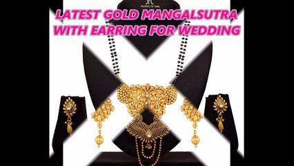 LATEST GOLD MANGALSUTRA WITH EARRING FOR WEDDING, GOLD MANGALSUTRA DESIGNS, GOLD JEWELLERY COLLECTION