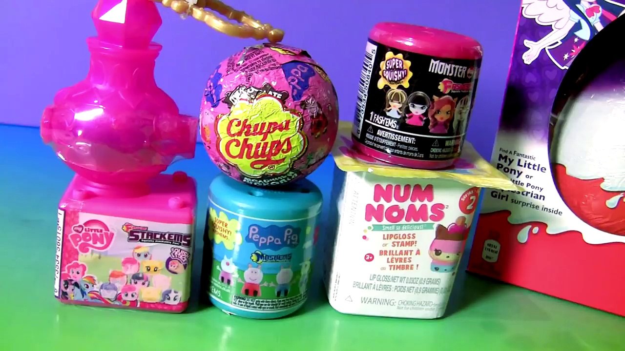 Mashems Peppa Pig 2017 Kinder My Little Pony Huge Kinder Egg, Fashems Monster Hi