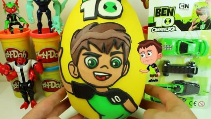 Huge BEN10 Play Doh Egg Surprise with Cartoon Animation for Kids New 2017
