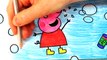 Peppa Pig Coloring Book Pages Learning Rainbow Colors Videos For Children