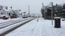 Scary Snow on a steep road ! UK winter 2017 - 2018 Snowstorm