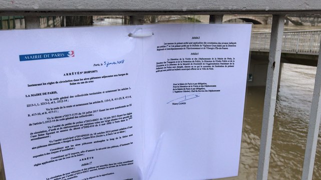 Crue de la Seine: les berges inondées près de l’île de la Cité à Paris