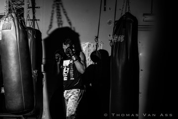 Entrainement de boxe de Geoffrey Battelo à Droixhe