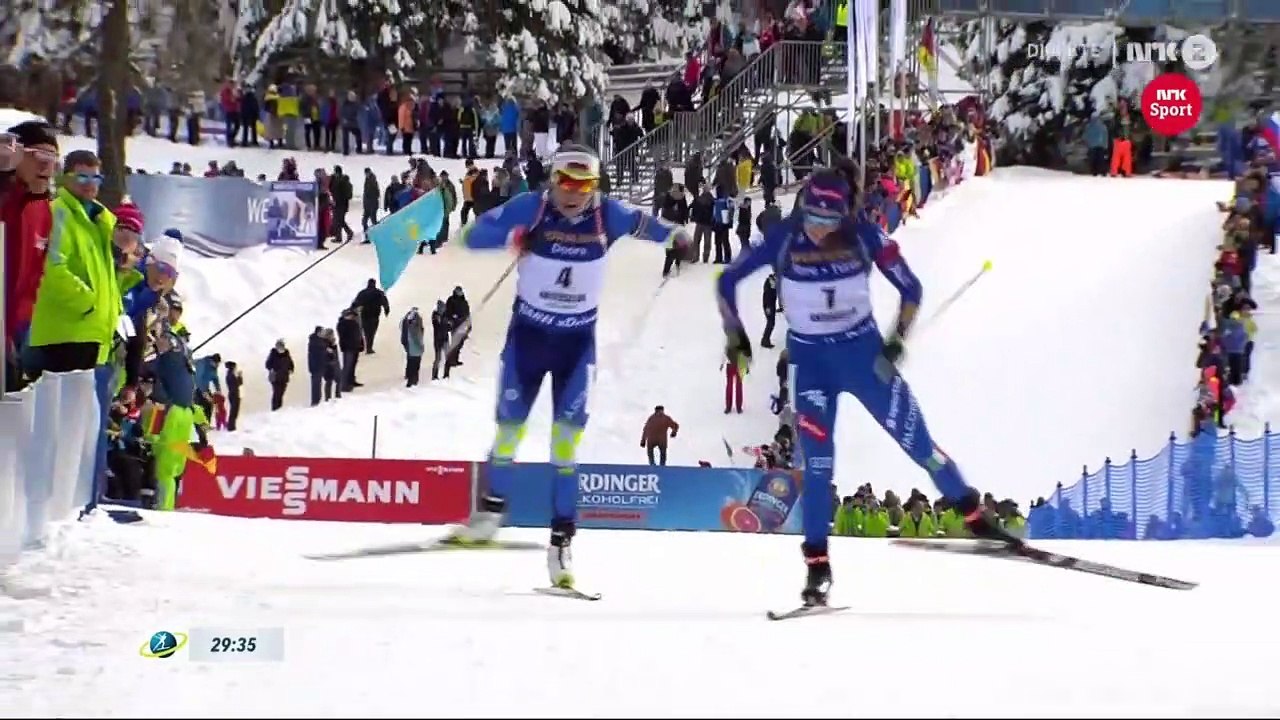 Biathlon, elle marche sur le bâton de son adversaire en plein sprint et la laisse gagner !