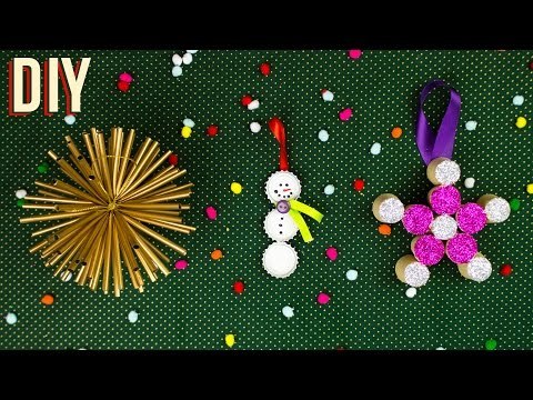 DIY de NATAL - 3 ENFEITES RECICLADOS PARA SUA ÁRVORE DE NATAL ⛄