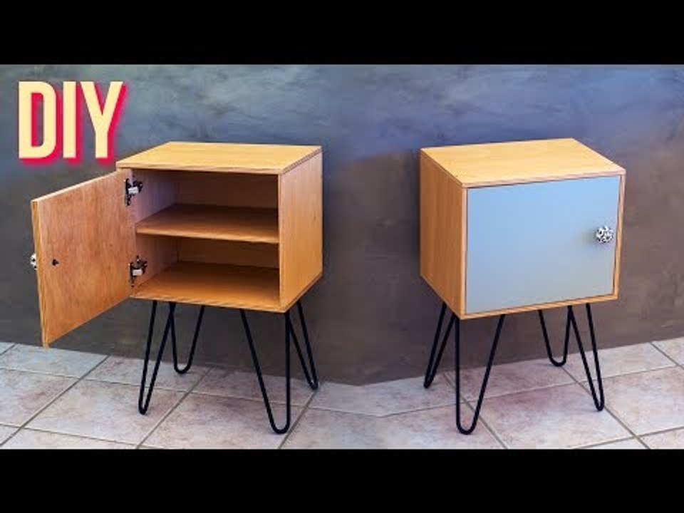 DIY - CRIADO-MUDO com PORTA + Pé de Ferro