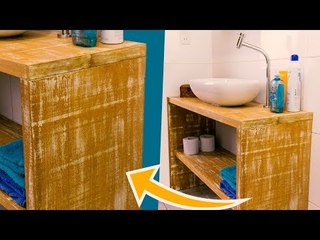 DIY - BANCADA PIA DE BANHEIRO :: Reforma Banheiro Pequeno