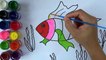 Draw and Coloring Fish - Painting Pages for kids - Learn colors for children   Kid Color Fun