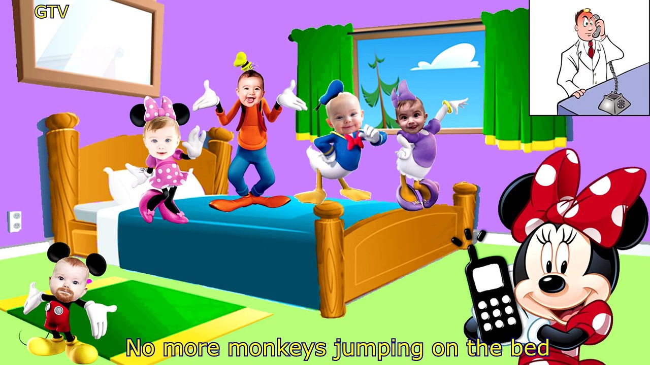 Five Little Babies Mickey Mouse Clubhouse Jumping on The Bed 5 Little Monkeys Jumping on the bed