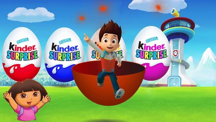 Dora Baby Crying Learn Colors with Ryder Paw Patrol Surprise Eggs - Colours For Kids