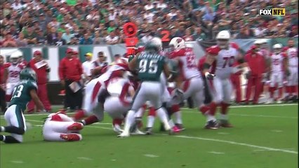 Eagles swarm Carson Palmer, Brandon Graham gets the sack
