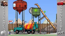 Cars & Trucks Cartoons Vehicles for Kids - Cement Truck. Excavator. Crane | Cartoon for Children
