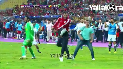 هدف مصر الثانى فى الكونغو و اخر لحظات المباراة " بصوت الملعب "