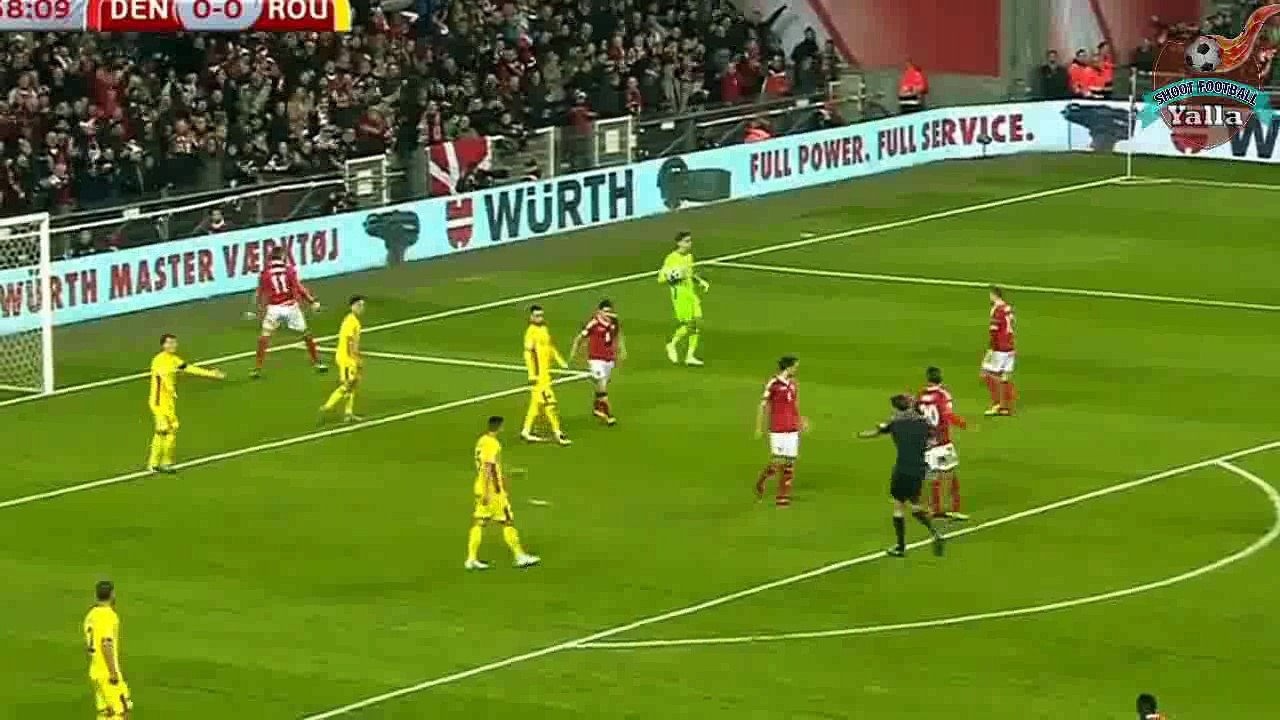 Denmark ْvs Romania 1-1: Goals and match Overview: 8-10-2017