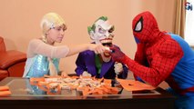 FROZEN ELSA Spiderman Maleficent w/ Focus - Spider man vs Joker SuperHero in real life irl