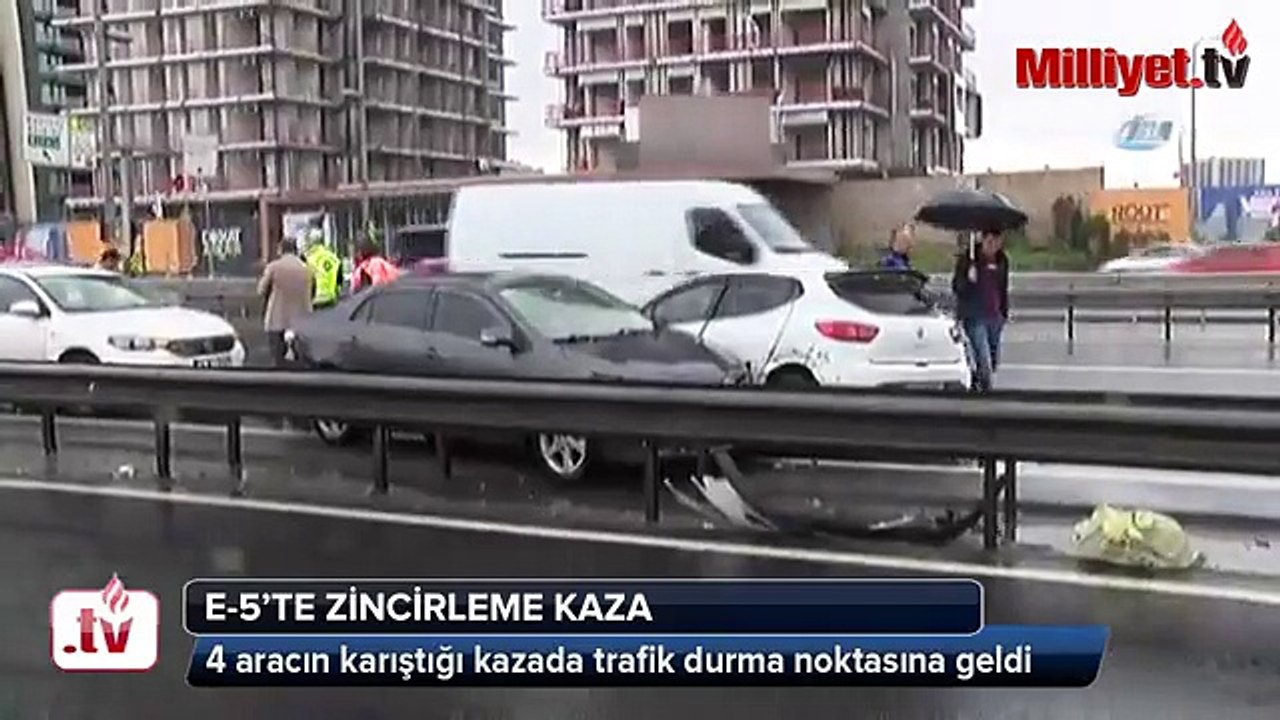 E-5’te zincirleme kaza Videosu