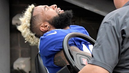 Odell Beckham leaves the game with an ankle injury