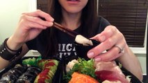 ASMR/MUKBANG 먹방 Eating Sounds: Sashimi and Sushi Rolls!!!!