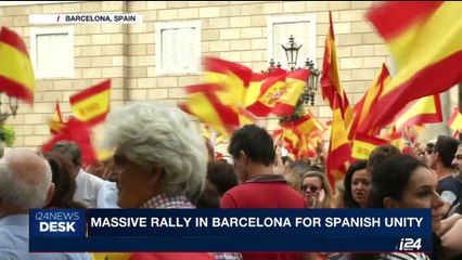 i24NEWS DESK | Massive rally in Barcelona for Spanish unity | Sunday, October 8th 2017