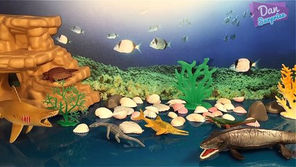 12 TERRIFYING SEA MONSTERS ANIMALS TOYS - Frilled Shark Mosasaurus Elasmosaurus Tylosaurus