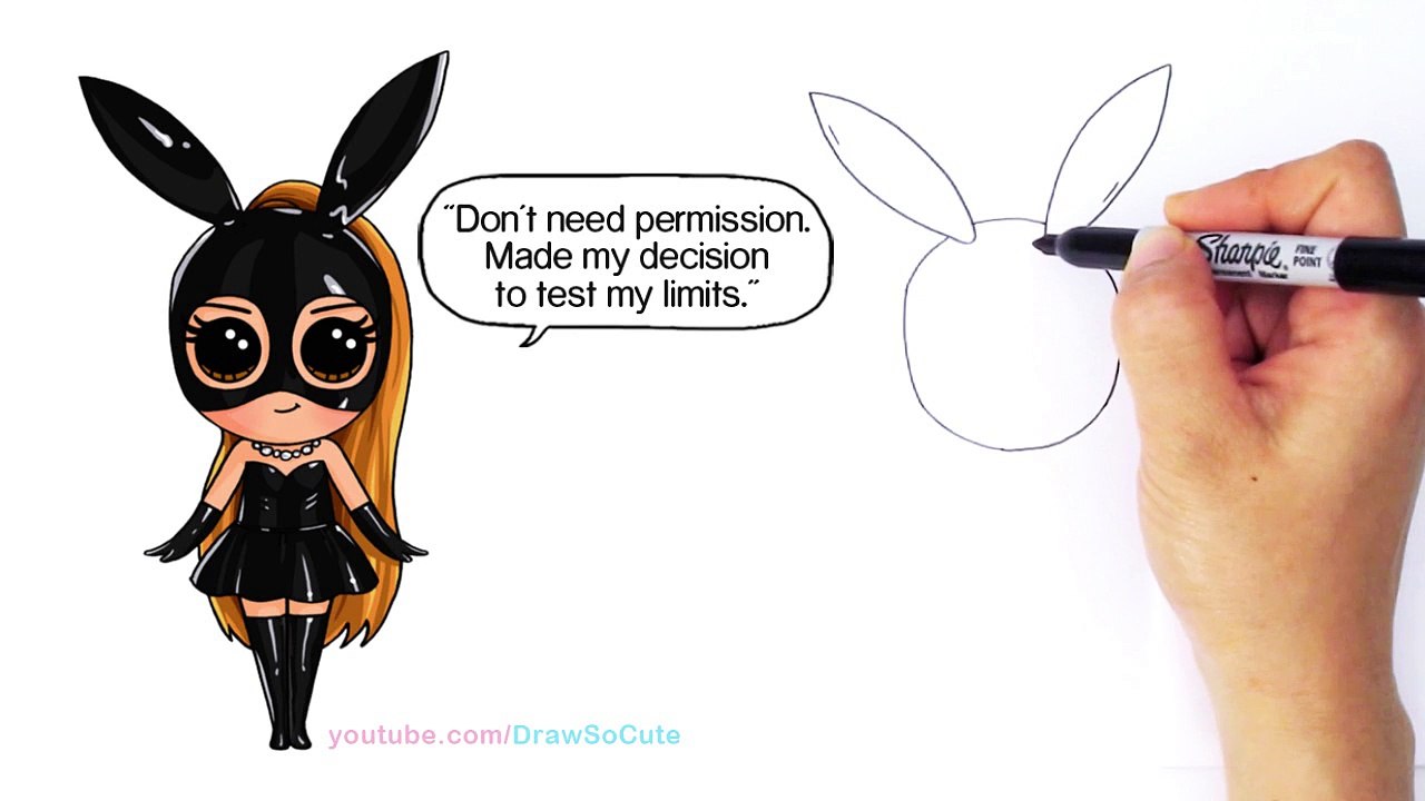 How to Draw Chibi Ariana Grande step by step Cute Dangerous Woman Music Video