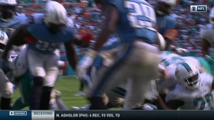 Reshad Jones blows past the line and sacks Matt Cassel on 1-yard line