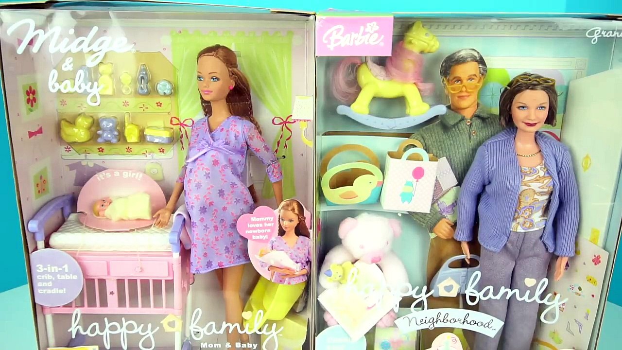 Barbie Pregnant Doll Midge with Newborn in Belly + Baby Crib and Bathtub -  Happy Family Toys – Видео Dailymotion