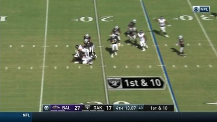 Terrell Suggs swipes by Donald Penn for sack