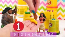 Learn with Moana #6 Numbers 0-5 Disney Toys Moana Maui & Pua count fruit & crystals for a Party!