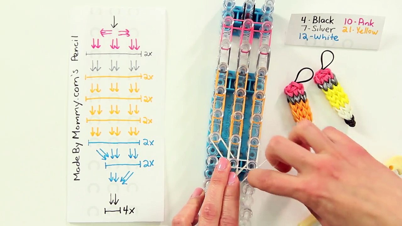 Pencil Charm on the Rainbow Loom