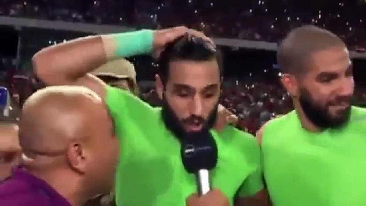 بكاء لاعبي المنتخب والجهاز الفني بعد الفوز على الكونغو والصعود لكاس العالم