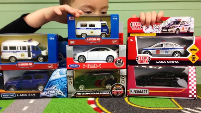 Лада Веста Полицейская машина и другие крутые тачки Welly, Autotime и Kinsmart