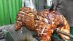 London Street Food. Whole Pig Roasting for Sandwiches. Seen in Borough Market