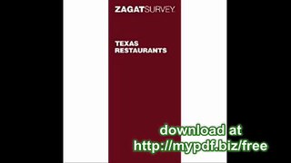 Zagat Survey Texas Restaurants