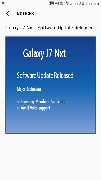 j7 nxt software update