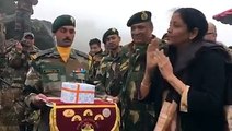 Nirmala Sitharaman interacting with Chinese soldiers
