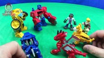 Transformers Rescue Bots Optimus Prime Minicons Servo Valor Drake and Bumblebee Morbot Figure Toys