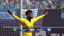 PES new GamePlay PS4 Brazil VS Uruguay Neymar Suarez Pro Evolution Soccer